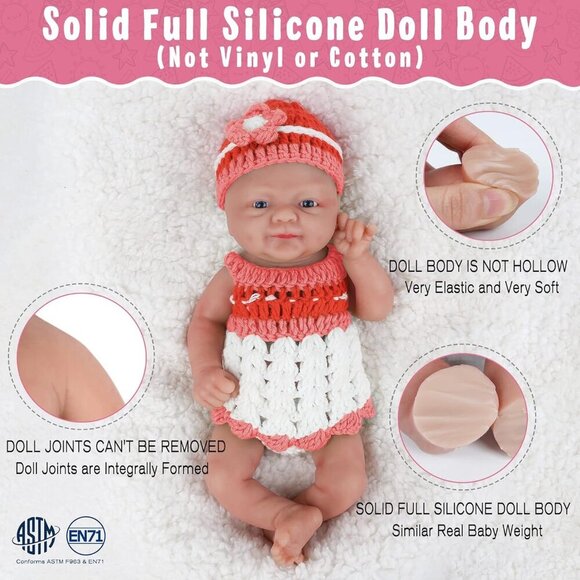 ❤️ 14 inch Baby Girl  Doll Full Body Silicone - Picture 2 of 6